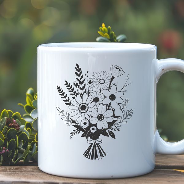 Beautiful Flower Arrangement in Vase A collection of flowers arranged in a decorative vase, ideal for wedding decorations or Mother's Day gift ideas.