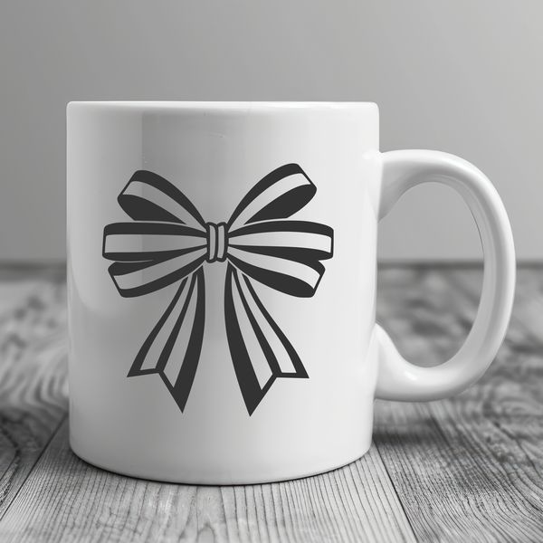 Elegant Ribbon Bow for Crafting Projects A simple, elegant bow with ribbon details, ideal for crafting and design projects.