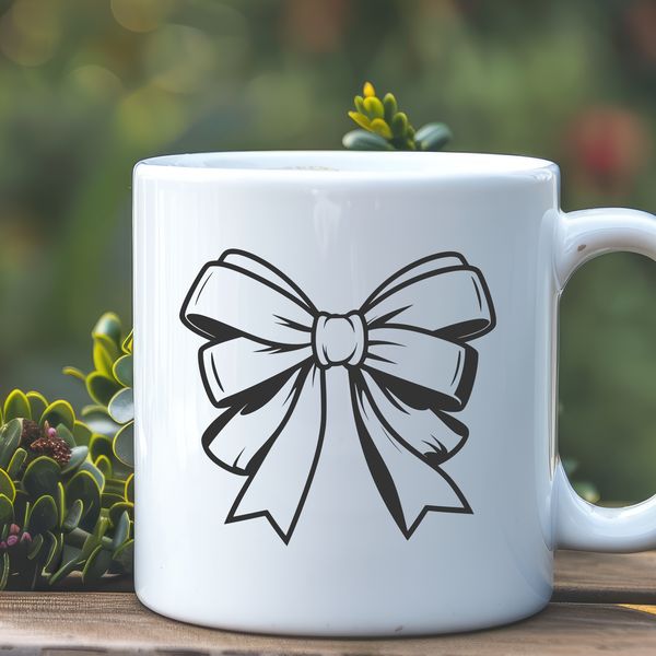 Beautiful Curved Line Bow SVG Icon A simple bow clip art design made from curved lines.