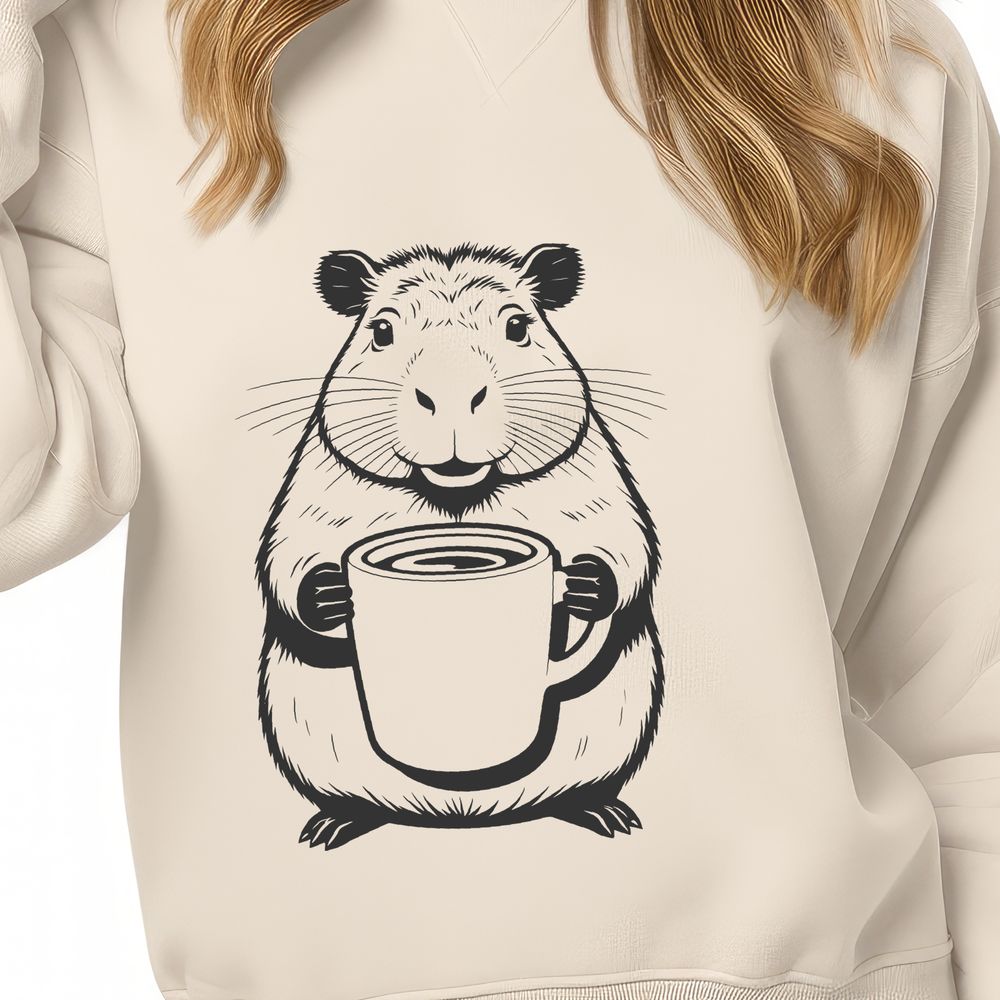 Large Animal SVG Design Large South American rodent in an upright position.