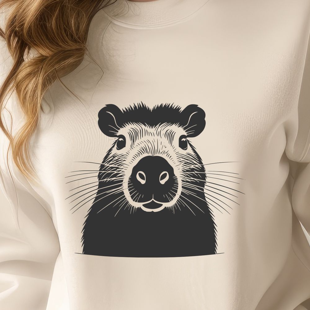 Cute Water Rodent Graphic An SVG vector graphic featuring a capybara, providing high-quality rendering for various applications and designs.