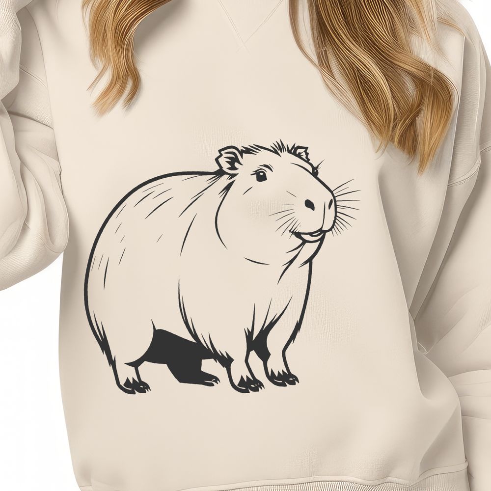 Vector Art of a Large Rodent An SVG vector design featuring a capybara, suitable for use in graphic design and digital art projects.