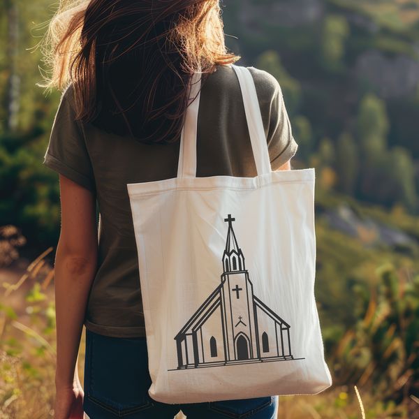 Simple yet Beautiful Church Building Art A simple illustration of a traditional Catholic Church building with a tall steeple and ornate architecture.