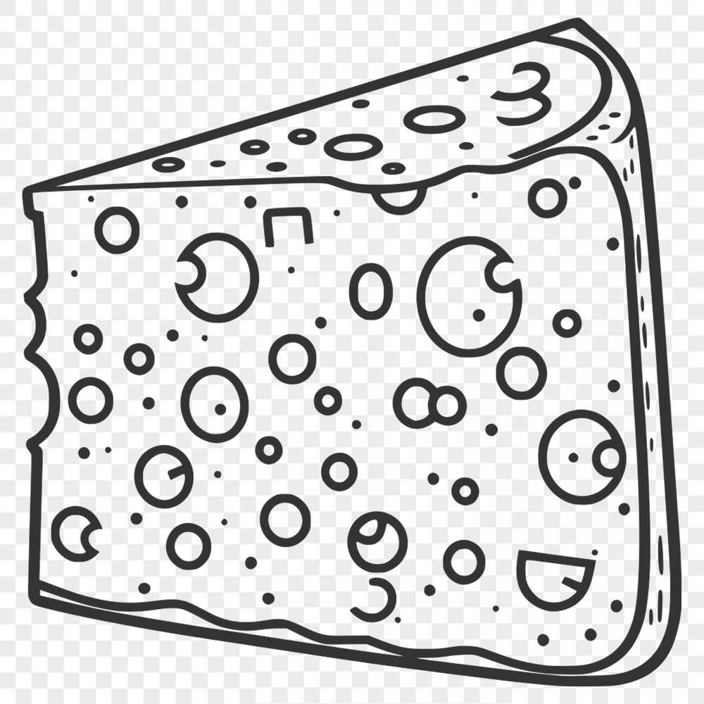 Vector illustration of a wheel of cheese