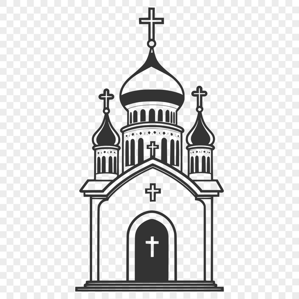 Beautiful Onion-Shaped Dome Illustration Illustration of a traditional Orthodox church building with onion-shaped dome.