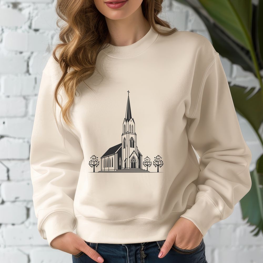 Free SVG Church Vector Art A classic design of a Baptist church, ideal for vector art projects.