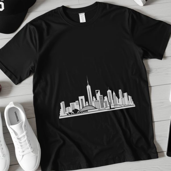 Metropolitan Cityscape SVG Graphics An SVG graphic representation of a metropolitan cityscape featuring iconic buildings and architecture.