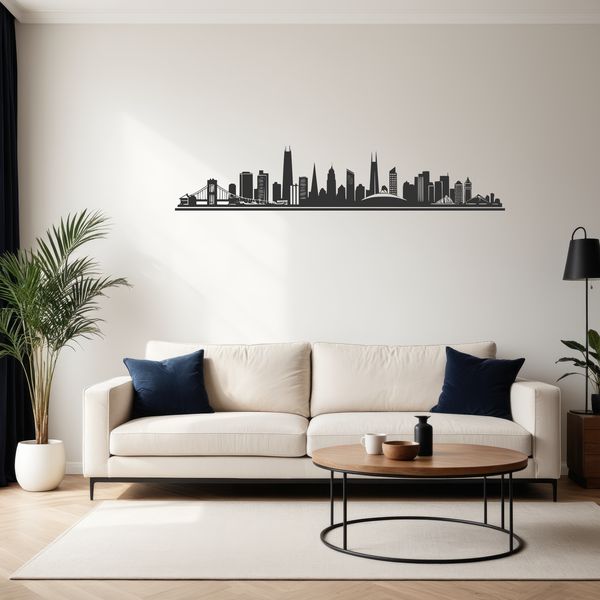 Cityscape Illustration in Editable Vector Format A digital representation of a city skyline, created as an editable vector graphic.