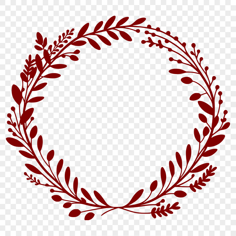 Decorative Wreath Template A floral wreath designed as a digital template for cutting machines like Cricut.