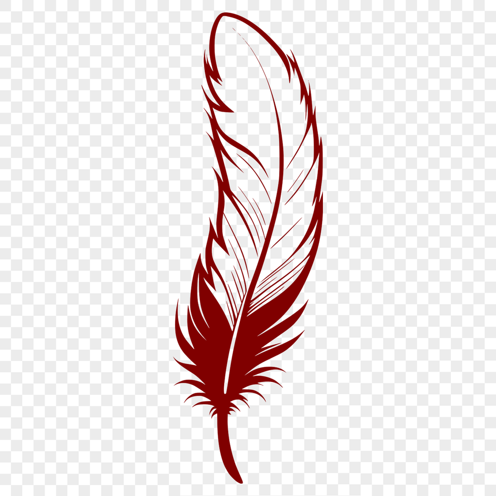 Free Vector Feather Illustration An isolated, scalable graphic representation of a feather with precise lines and shapes.