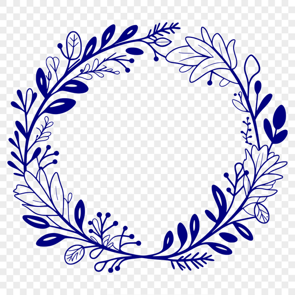 Floral Wreath Vector Graphic A floral wreath designed as a vector graphic, suitable for digital editing and printing.