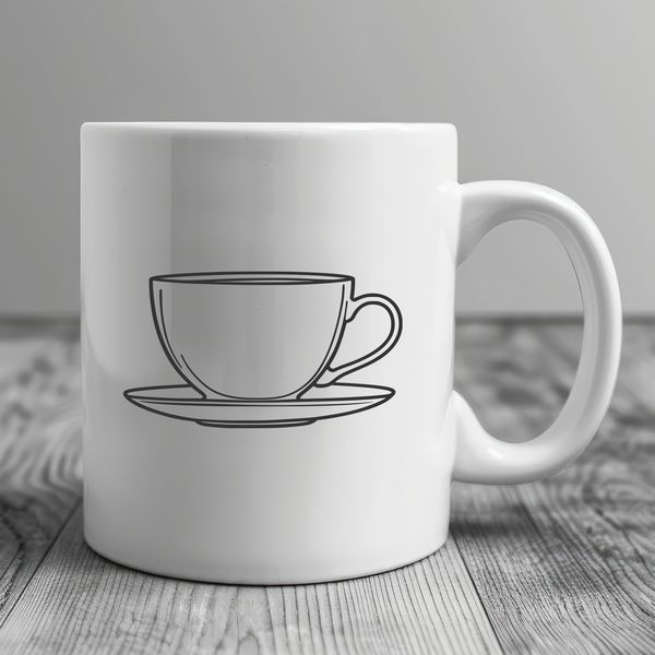 Free SVG Teacup Graphics A simple illustration of a teacup, ideal for vector graphics and cutting machine projects.