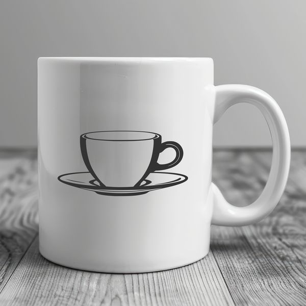 Simple Teacup SVG Design A simple illustration of a teacup, ideal for graphic design and vector art projects.