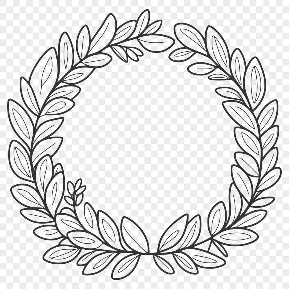 A floral arrangement in the shape of a circular wreath, suitable for vector design.