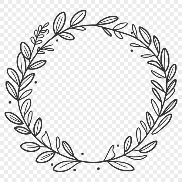 Elegant Digital Wreath Template A digital floral wreath design made in vector format.