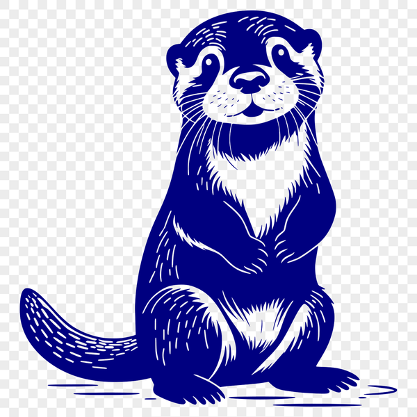 A digital illustration of a sleek otter in a natural environment, suitable for various design applications.