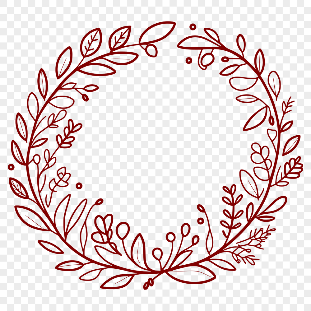 A floral wreath design created with vector graphics for digital use.