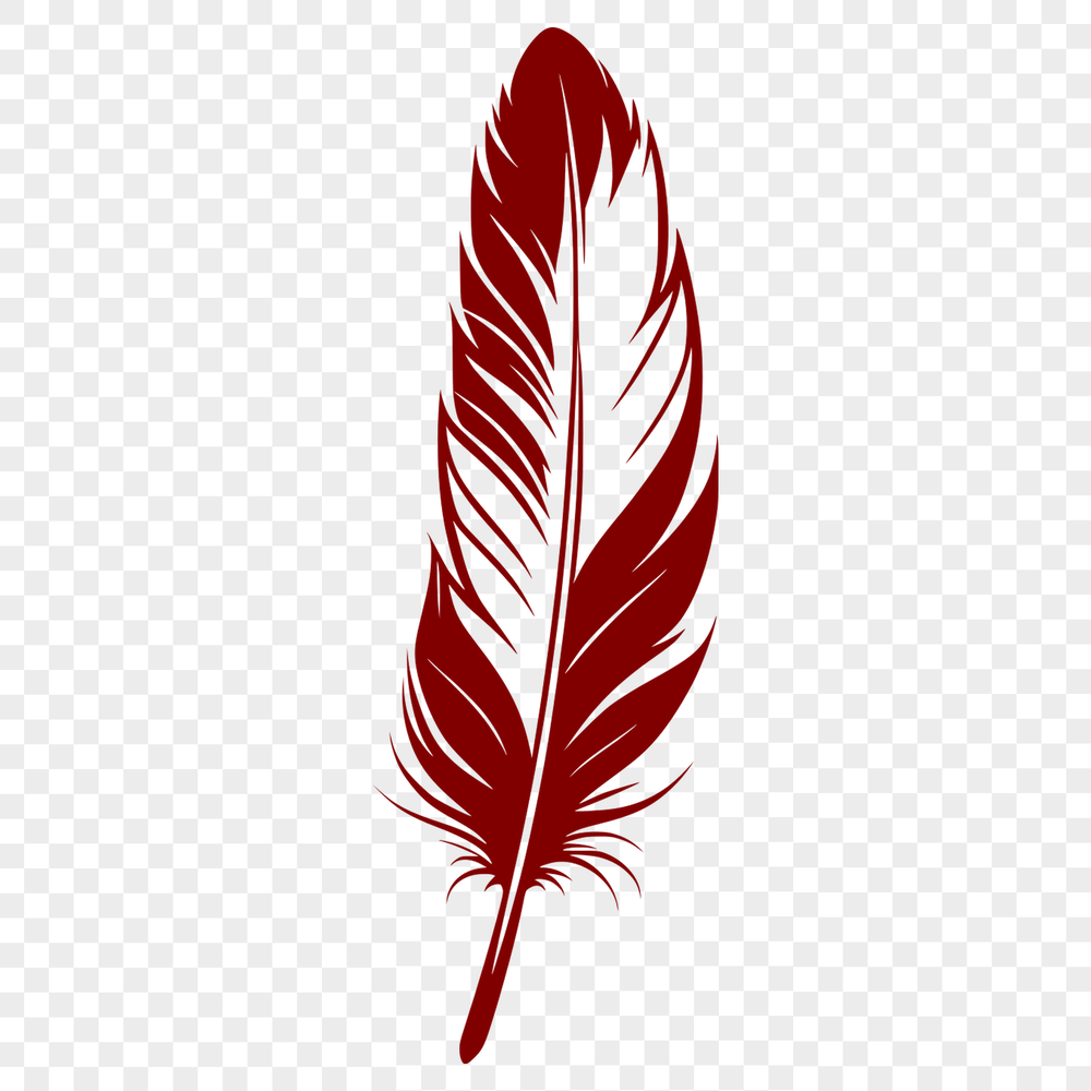 Beautiful Bird Feather Silhouette A high-quality vector graphic of a single bird feather for various designs.
