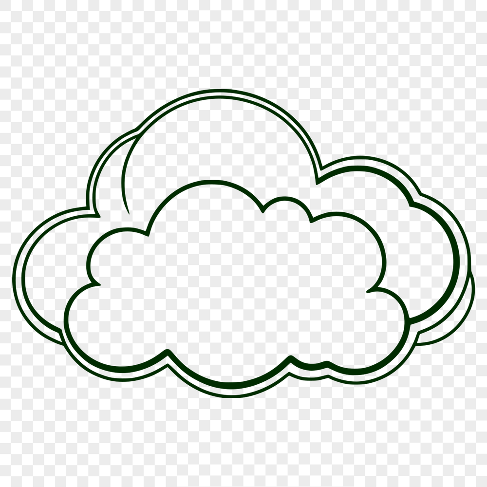 Puffy White Cloud Vector Design A white, puffy cloud illustration designed as a vector graphic.