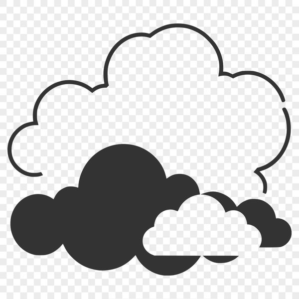 Cloud Silhouette Vector Art A stylized illustration of a white cloud against a light blue sky, suitable for vector graphics.