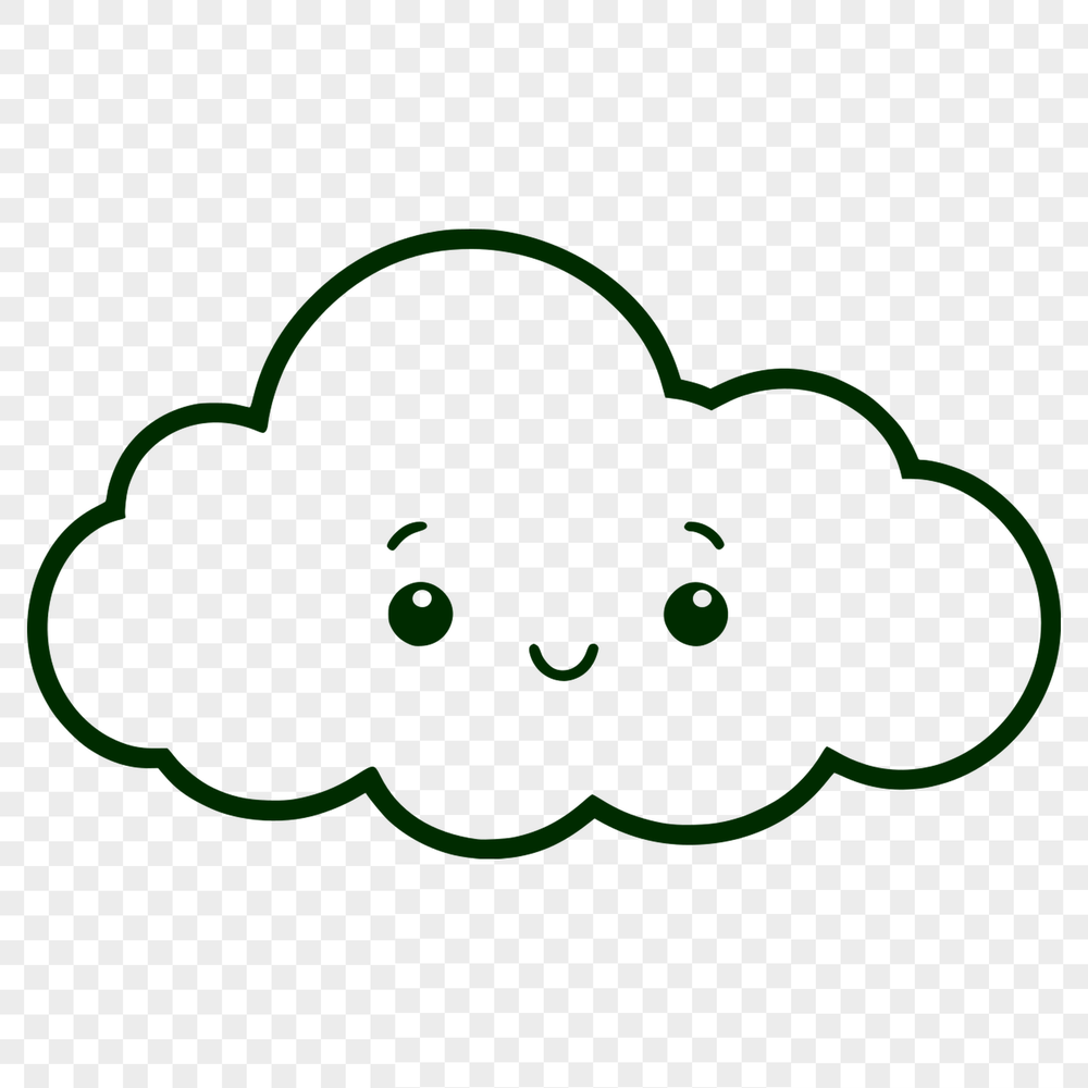 Beautiful Sky Icon Illustrative representation of a white fluffy cloud in the sky.