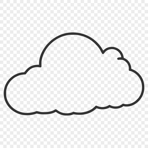 Vector Cloud Design for Digital Projects A simple, cloud-shaped design suitable for use as clip art in digital documents.