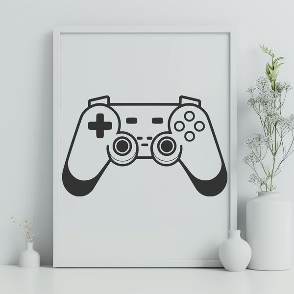 Scalable Vector Graphics Gamepad Design An illustration of a video game controller, created using scalable vector graphics (SVG) format.