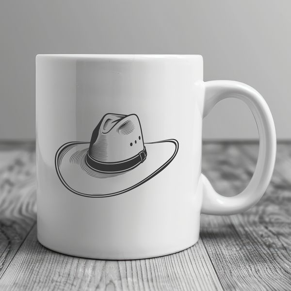 Western Style Hat Icon A traditional cowboy hat made from a flat design element.