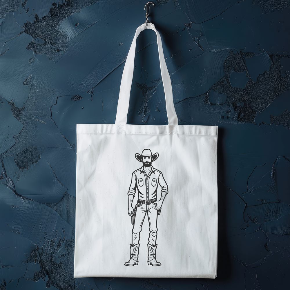 Free Vector Art of a Rider A vector illustration of a cowboy in classic attire, suitable for digital and offline use.