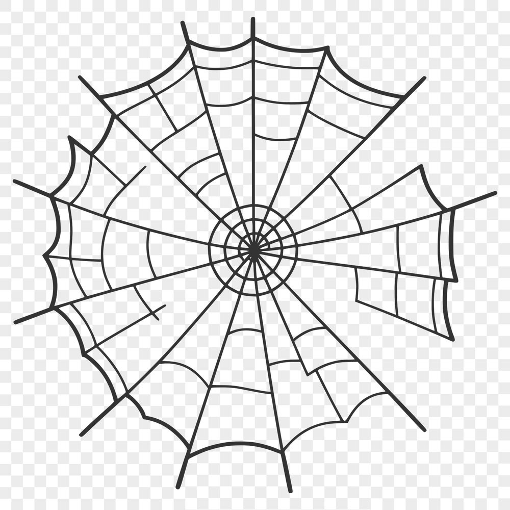 Free Downloadable Spider Web Clipart A delicate spider web designed as a vector graphic, suitable for various digital applications.