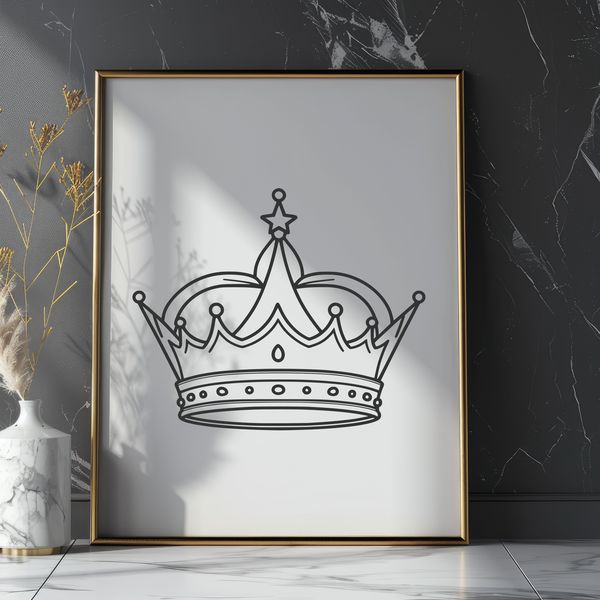 Free Crown Clipart SVG Download Regal SVG illustration of a crown with intricate design details suitable for cutting machines like Cricut or laser cutters.