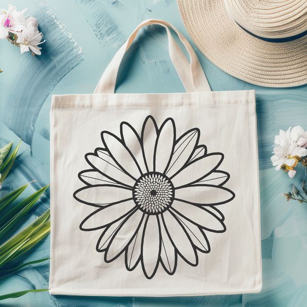 Beautiful Hand-Drawn Daisy Illustration A simple, hand-drawn daisy illustration in vector format, suitable for various digital applications.