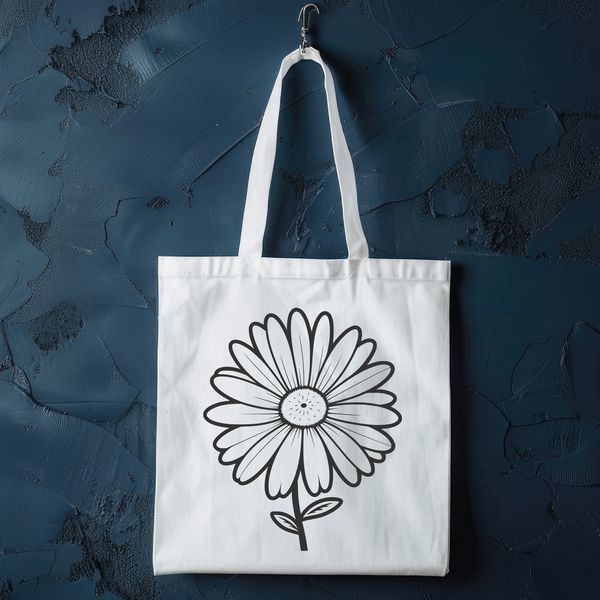 Whimsical Floral Design A stylized daisy flower design created as a vector graphic.