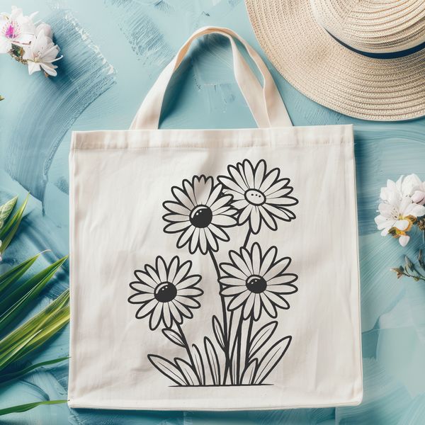 Beautiful White Daisies in Vector Format A white and yellow daisy flower with detailed petals, suitable for vector art design.