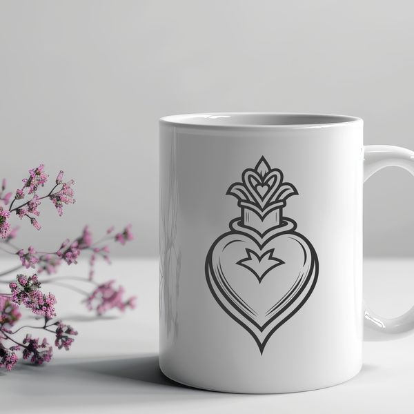 Sacred Heart SVG Design for Commercial Use An illustrative design of the Sacred Heart, suitable for various applications.