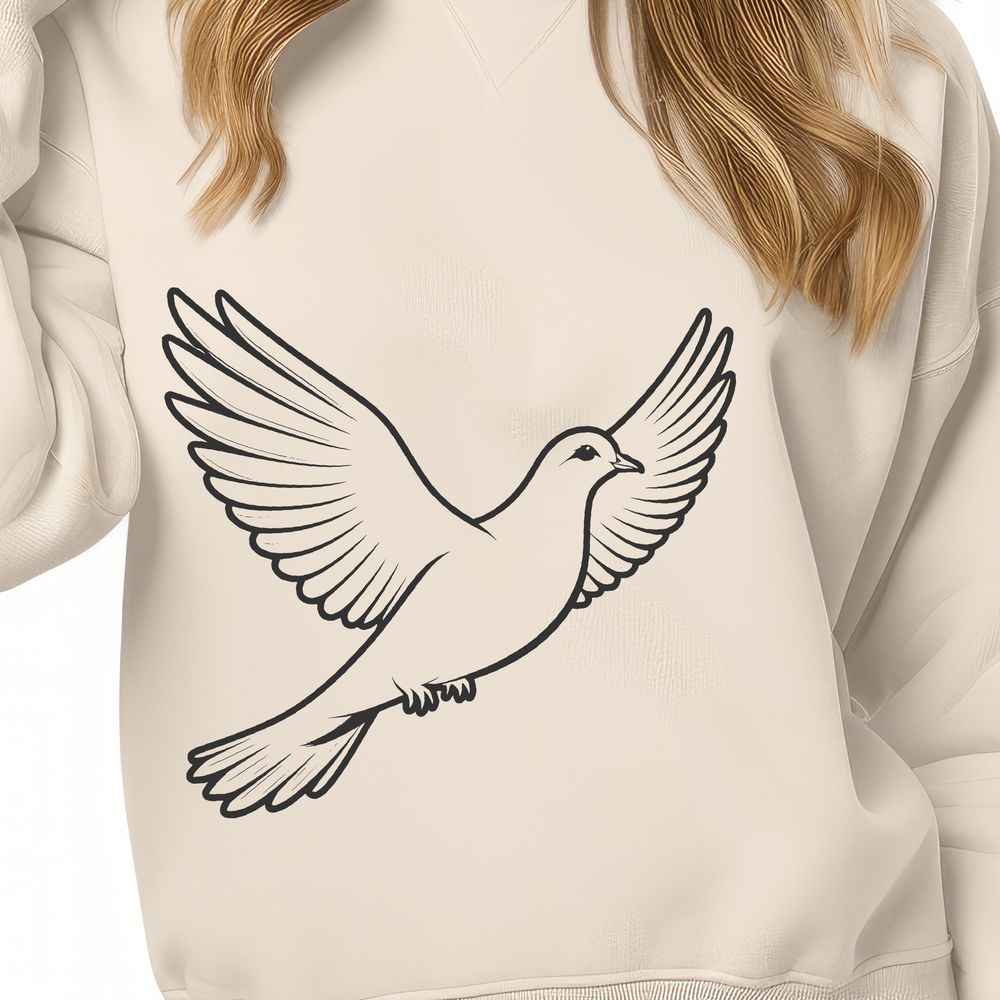 Nature-Inspired Dove Design A detailed, hand-drawn design of a bird inspired by nature, suitable for various digital applications.