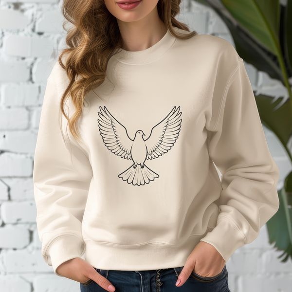 Peaceful Bird Icon A white bird with a gentle expression, symbolizing peace and tranquility.