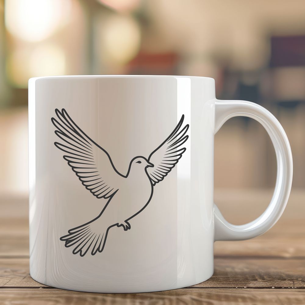 Dove Silhouette Illustration A simple, hand-drawn illustration of a dove, suitable for clip art use in various design projects.