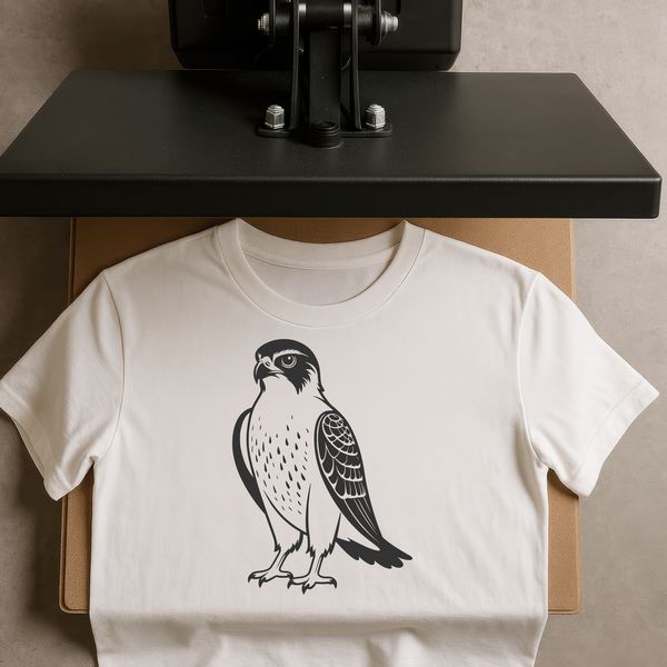 Bird Vector Art Illustration A detailed silhouette of a falcon in flight, suitable for vector designs.