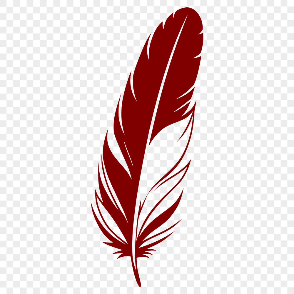 Free SVG Stylized Feather Icon An SVG graphic design element featuring a stylized feather motif.