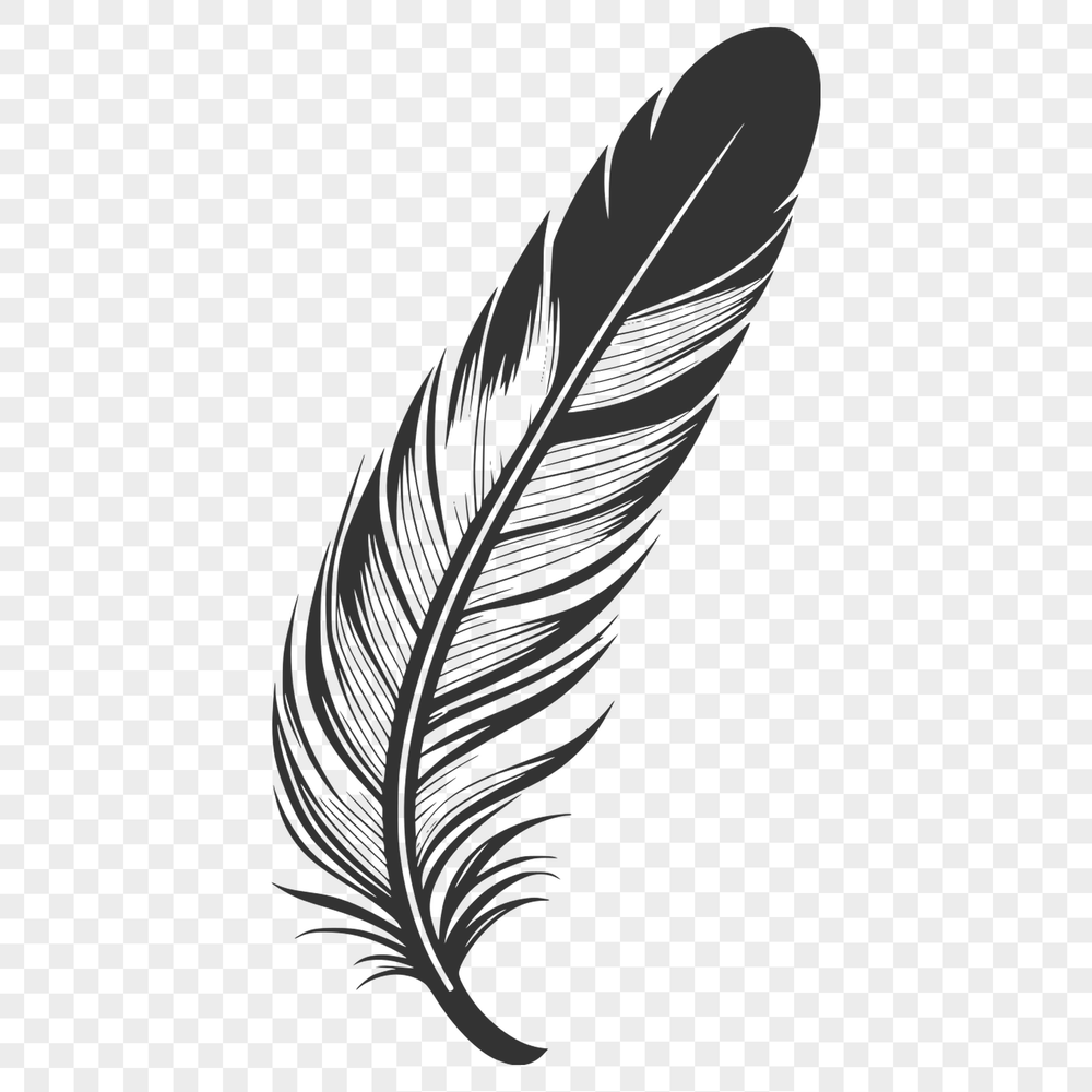 Free Clip Art Feather SVG Image Illustrative feather design in vector format, suitable for various digital applications.