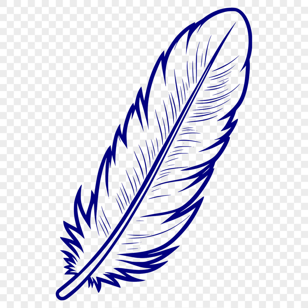 Beautiful Free Vector Feather Design Vector graphic representation of a single feather, suitable for digital designs.