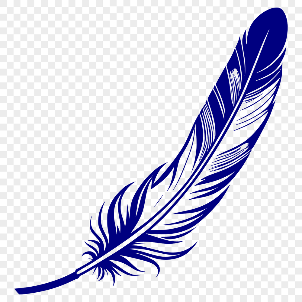 Isolated Vector Feather Design A single, isolated feather in 2D vector format.