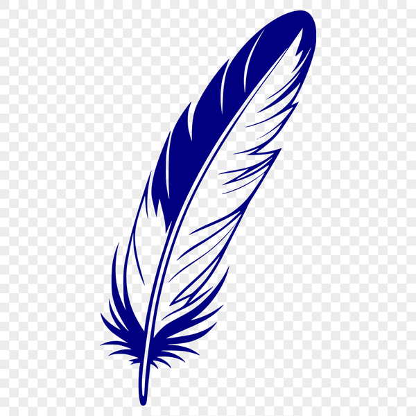 A single feather in high-resolution vector format, suitable for editing and customization.