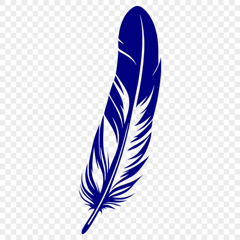 Stylized Vector Feather Design A delicate, stylized illustration of a bird's feather in vector format.