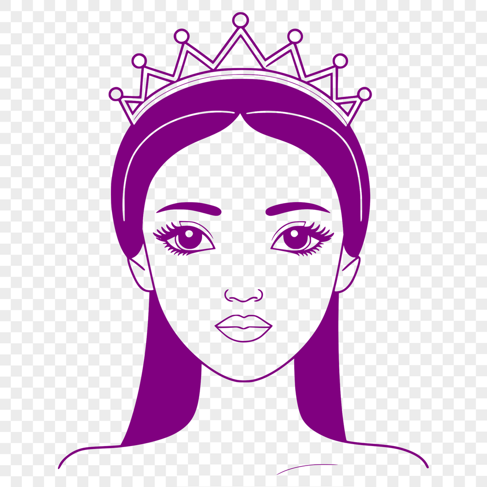 A young female princess character illustrated in vector format for design purposes.