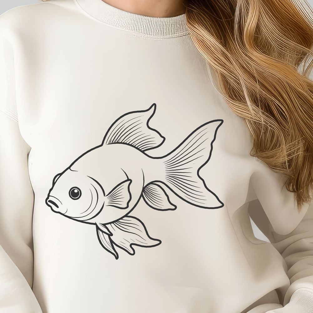Golden Friend Illustration A digital illustration of a goldfish in profile.