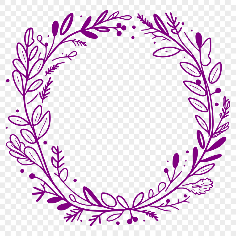 Delicate Floral Wreath Vector Art A delicate floral wreath designed as a vector graphic, suitable for various digital applications.