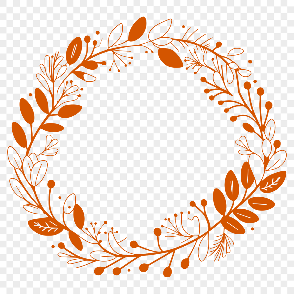 Floral SVG Wreath Design A floral wreath design created as a scalable vector graphic (SVG) file.