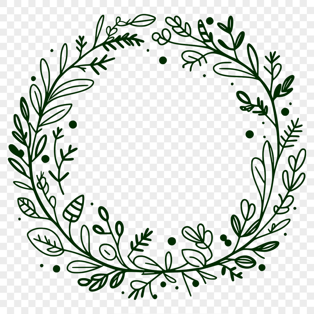 Free SVG Wreath Illustration Download Ornate wreath illustration suitable for digital cutting machines like Cricut.